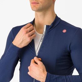CASTELLI Cycling winter long sleeve jersey - ESPRESSO THERMAL - blue