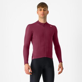 CASTELLI Cycling winter long sleeve jersey - ESPRESSO THERMAL - bordeaux