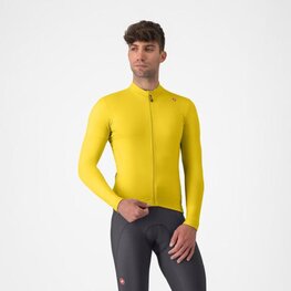 CASTELLI Cycling winter long sleeve jersey - ESPRESSO THERMAL - yellow