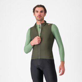 CASTELLI Cycling gilet - ESPRESSO - green