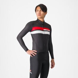 CASTELLI Cycling winter long sleeve jersey - LINEARE - black