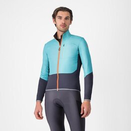 CASTELLI Cycling thermal jacket - UNLIMITED - light blue