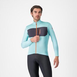 CASTELLI Cycling winter long sleeve jersey - UNLIMITED TRAIL 2 - light blue