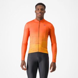 CASTELLI Cycling winter long sleeve jersey - UNLIMITED THERMAL - orange