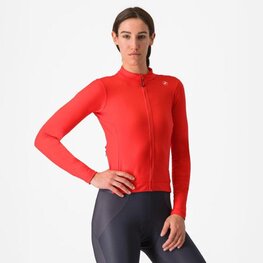 CASTELLI Cycling winter long sleeve jersey - ESPRESSO THERMAL W - orange