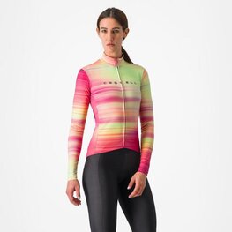 CASTELLI Cycling winter long sleeve jersey - PHASE - multicolour/pink