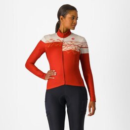 CASTELLI Cycling winter long sleeve jersey - UNLIMITED THERMAL 2 W - red