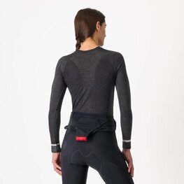 CASTELLI Cycling long sleeve t-shirt - MERINO SEAMLESS W - black
