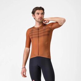 CASTELLI Cycling short sleeve jersey - AERO RACE 8S - brown