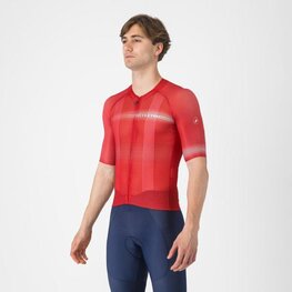 CASTELLI Cycling short sleeve jersey - CLIMBER´S A/C - red