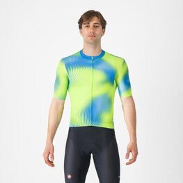 CASTELLI Cycling short sleeve jersey - VORTICE - blue/yellow
