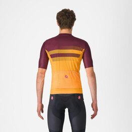 CASTELLI Cycling short sleeve jersey - SIMBOLO - yellow/bordeaux