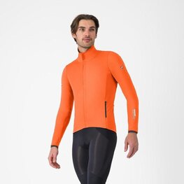 CASTELLI Cycling thermal jacket - ALPHA 150 - orange
