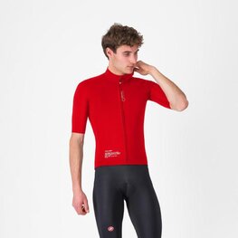 CASTELLI Cycling windproof jacket - DO.DI.CI. SHORT SLEEVE - red