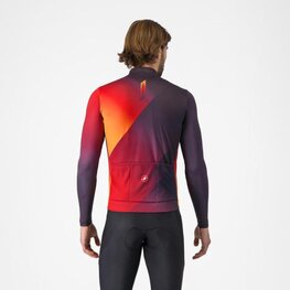 CASTELLI Cycling winter long sleeve jersey - AMPLIFY - black/red/yellow