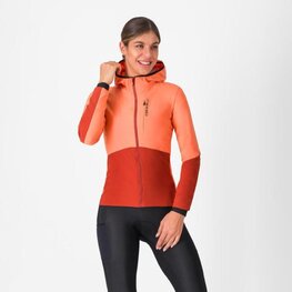 CASTELLI Cycling thermal jacket - UNLIMITED W - orange/red