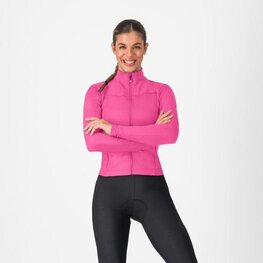 CASTELLI Cycling winter long sleeve jersey - SFIDA 3 - pink