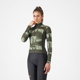 CASTELLI Cycling winter long sleeve jersey - BLUR THERMAL - green