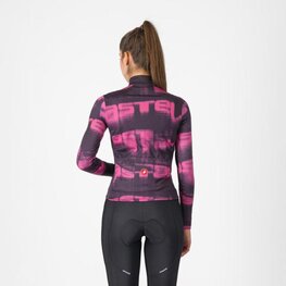 CASTELLI Cycling winter long sleeve jersey - BLUR THERMAL - black/purple