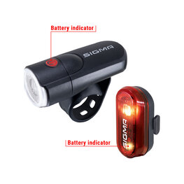 SIGMA SPORT set of lights - AURA 30 - red/black