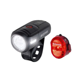 SIGMA SPORT set of lights - AURA 45 + NUGGET II - red/black