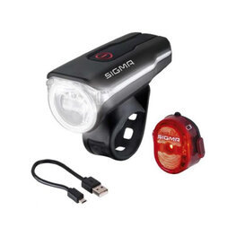 SIGMA SPORT set of lights - AURA 60 + NUGGET II - red/black
