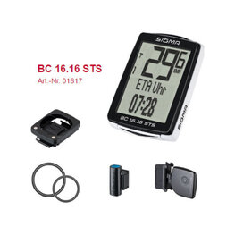 SIGMA SPORT tachometer - BC 16.16 STS - white/black