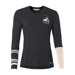 VAUDE Cycling long sleeve t-shirt - MONVISO MERINO - black/beige
