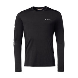 VAUDE Cycling long sleeve t-shirt - MONVISO MERINO - black