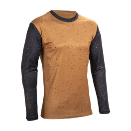 LEATT Cycling summer long sleeve jersey - MTB ENDURO 4.0 - brown/black
