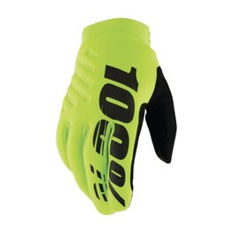 100% SPEEDLAB Cycling long-finger gloves - BRISKER JR - yellow/black