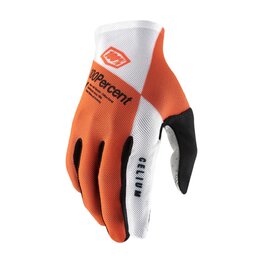 100% SPEEDLAB Cycling long-finger gloves - CELIUM - orange/white