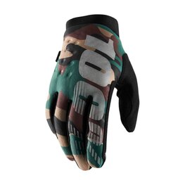 100% SPEEDLAB Cycling long-finger gloves - BRISKER - green/brown/black