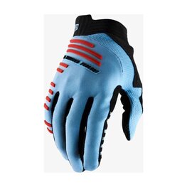 100% SPEEDLAB Cycling long-finger gloves - R-CORE - light blue/red
