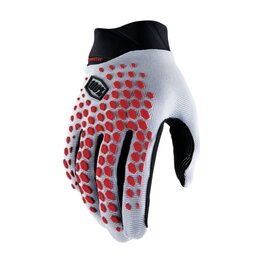 100% SPEEDLAB Cycling long-finger gloves - GEOMATIC - grey/red