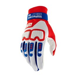 100% SPEEDLAB Cycling long-finger gloves - LANGDALE - red/white/blue