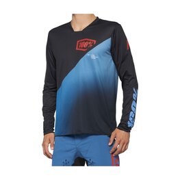 100% SPEEDLAB Cycling summer long sleeve jersey - R-CORE-X - black/blue