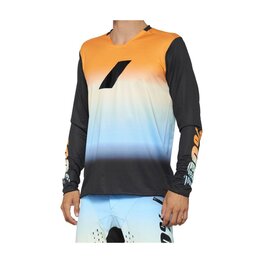 100% SPEEDLAB Cycling summer long sleeve jersey - R-CORE-X LE - light blue/orange/black