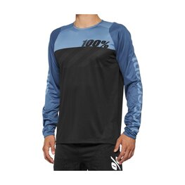 100% SPEEDLAB Cycling summer long sleeve jersey - R-CORE - black/blue