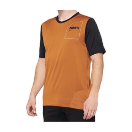 100% SPEEDLAB Cycling short sleeve jersey - RIDECAMP - brown/black