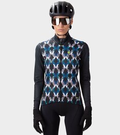 ALÉ Cycling windproof jacket - CROSSING PR-R - black/multicolour