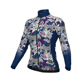 ALÉ Cycling winter long sleeve jersey - HIBISCUS PR-R - blue/white