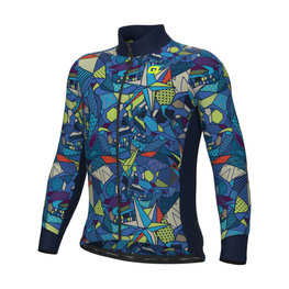 ALÉ Cycling winter long sleeve jersey - OVER PRAGMA - blue/multicolour
