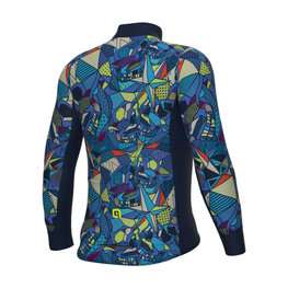 ALÉ Cycling winter long sleeve jersey - OVER PRAGMA - blue/multicolour