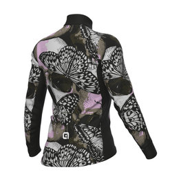 ALÉ Cycling winter long sleeve jersey - FALENA PR-E - black/white/pink/brown