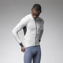 ALÉ Cycling winter long sleeve jersey - KLIMATIK K-IDRO - white