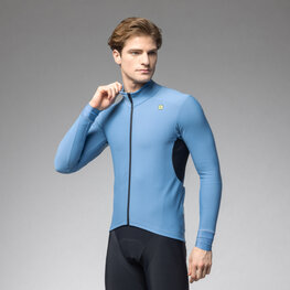 ALÉ Cycling winter long sleeve jersey - KLIMATIK K-IDRO - light blue