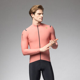 ALÉ Cycling winter long sleeve jersey - WARM RACE - pink