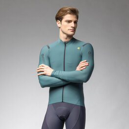 ALÉ Cycling winter long sleeve jersey - WARM RACE - green