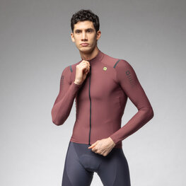ALÉ Cycling winter long sleeve jersey - WARM RACE - bordeaux